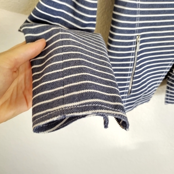 Lafayette 148 Julius Striped Denim Twill Jacket 8 - Picture 5 of 10